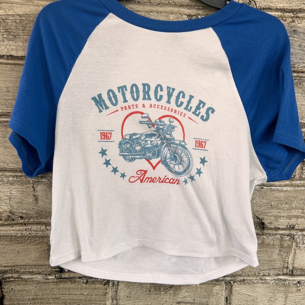 Americore Lana del Rey Vibes motorcycle cropped Tee
